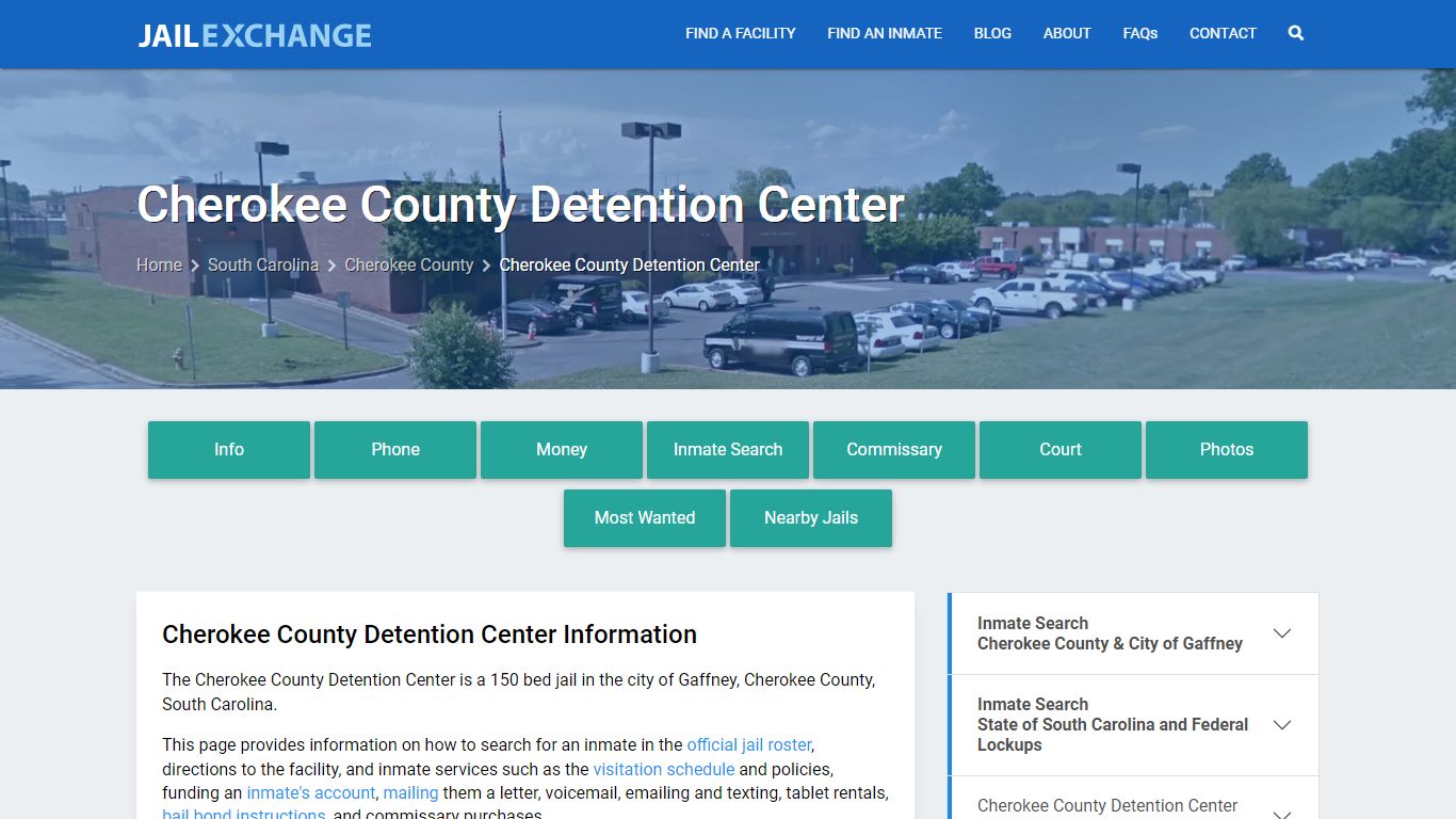 Cherokee County Detention Center, SC Inmate Search, Information